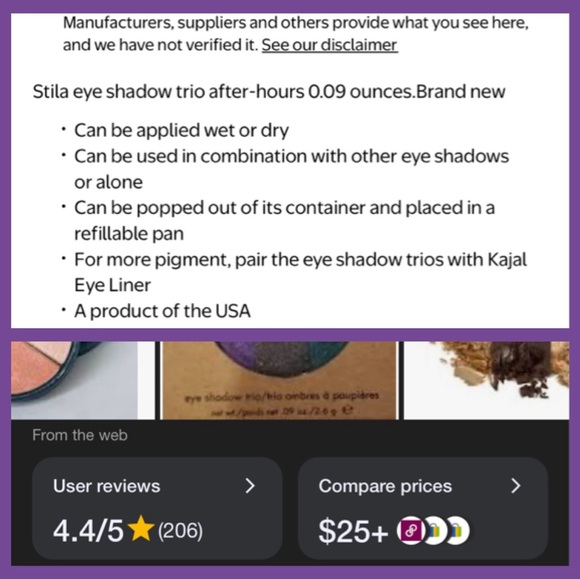 STILA Eye Shadow Trio! “After Hours” Fan favorite! trio ombres à paupières - Picture 3 of 6